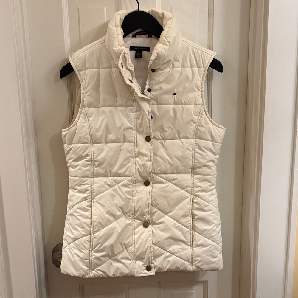 Tommy Hilfiger Women's Ivory Quilted Vest
